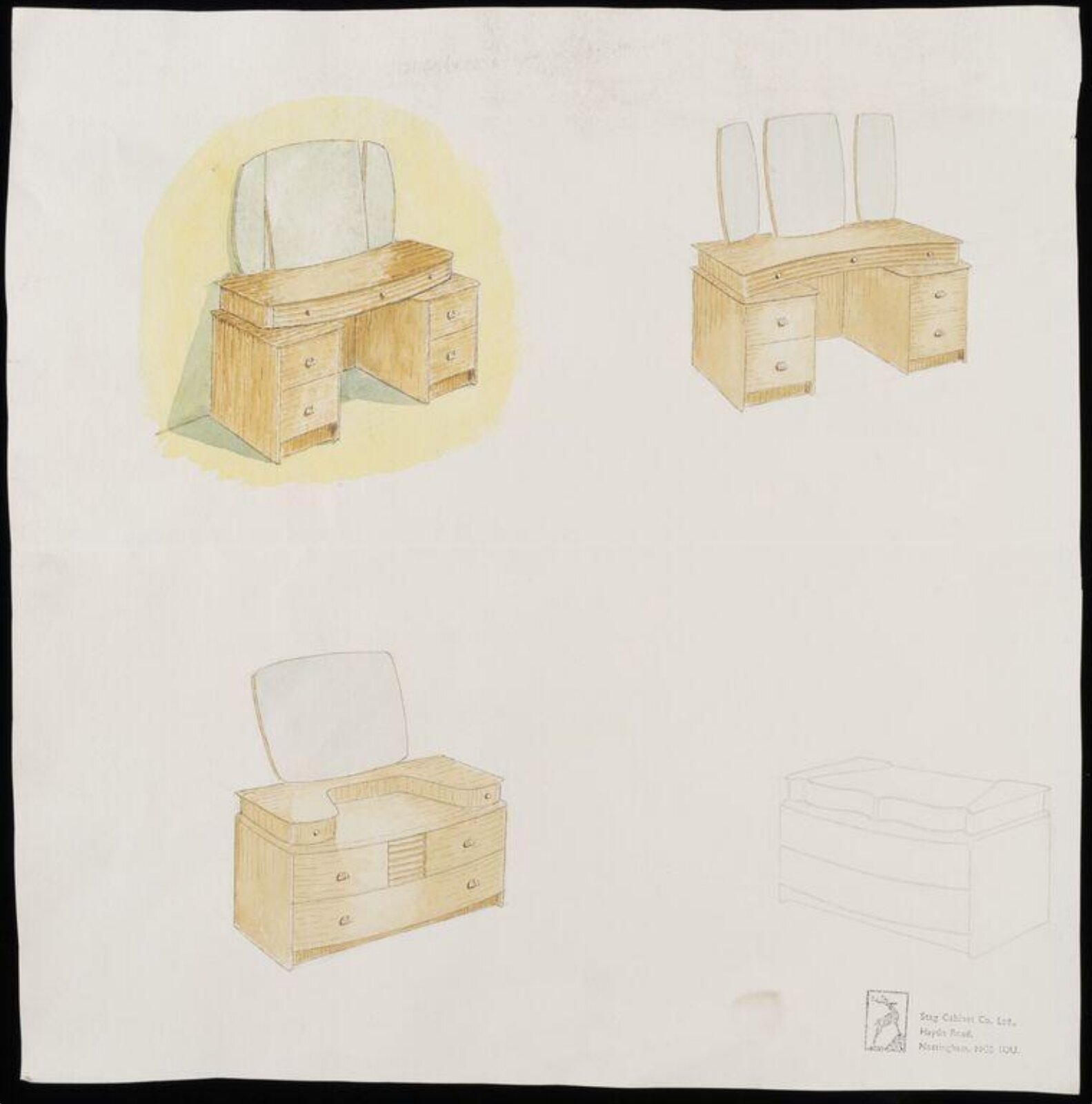 Drawing, Stag Cabinet Co., 1955