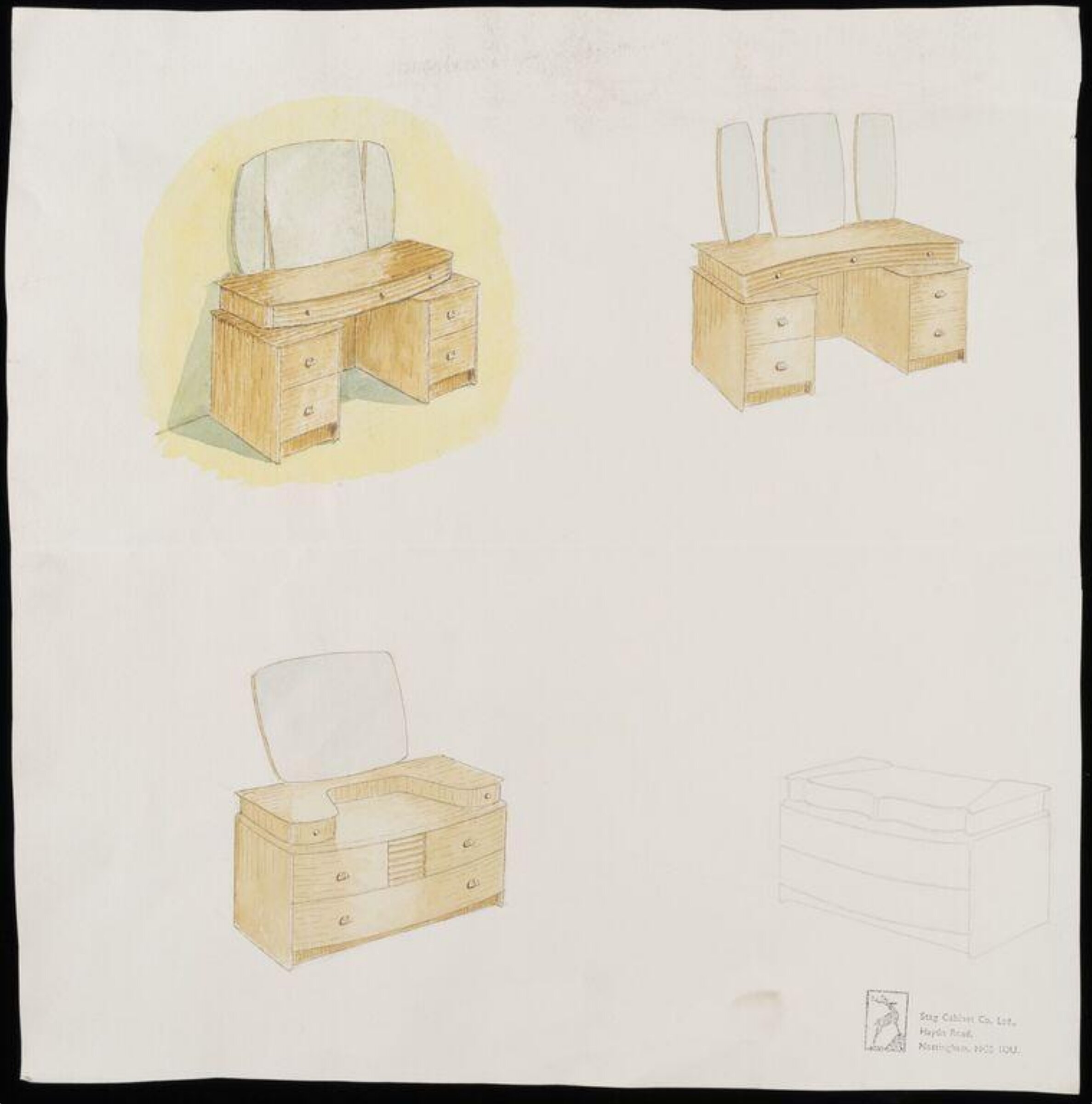 Drawing, Stag Cabinet Co., 1955