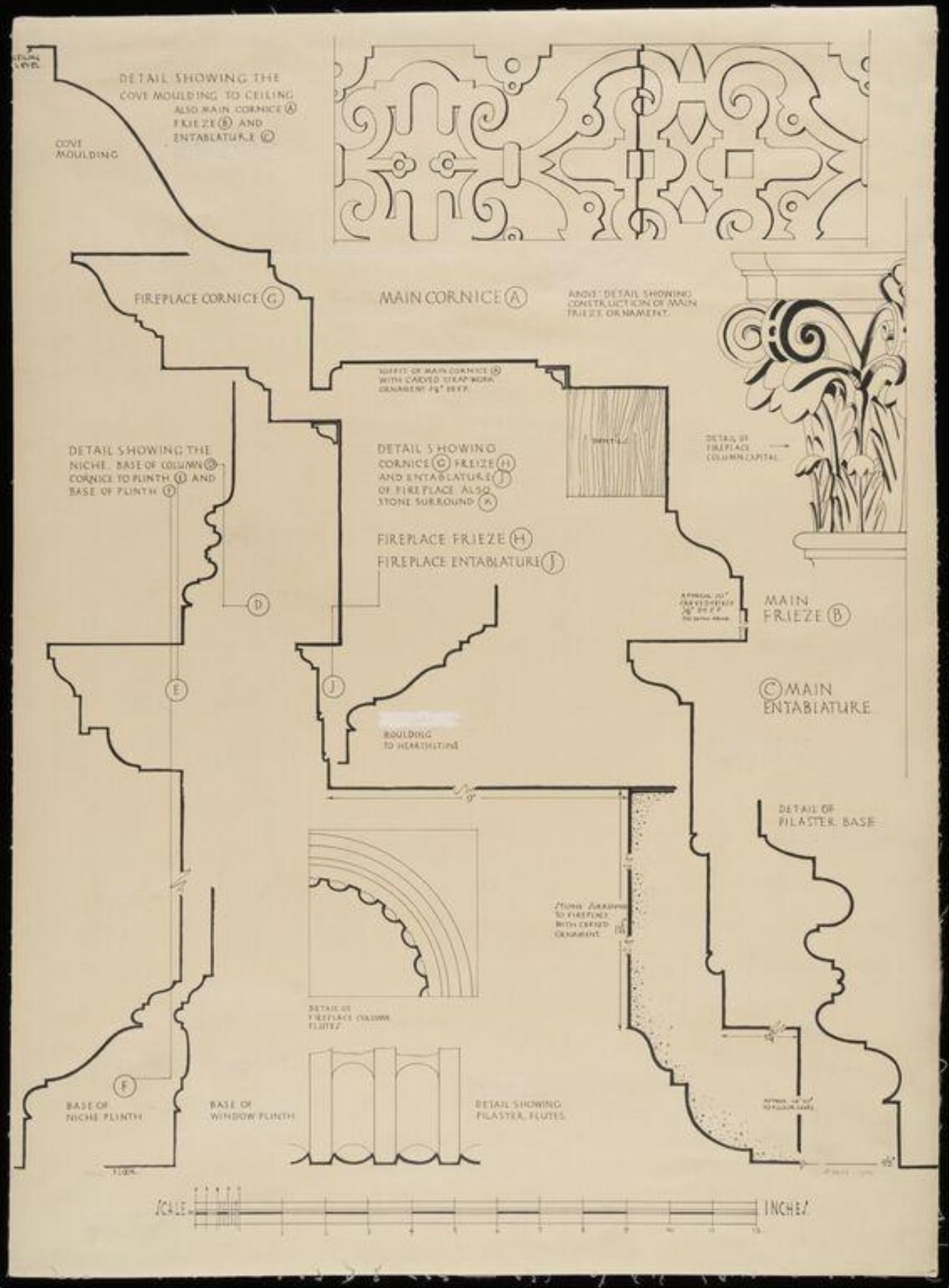 Details of mouldings, etc., Joseph Jago, 1929-1934