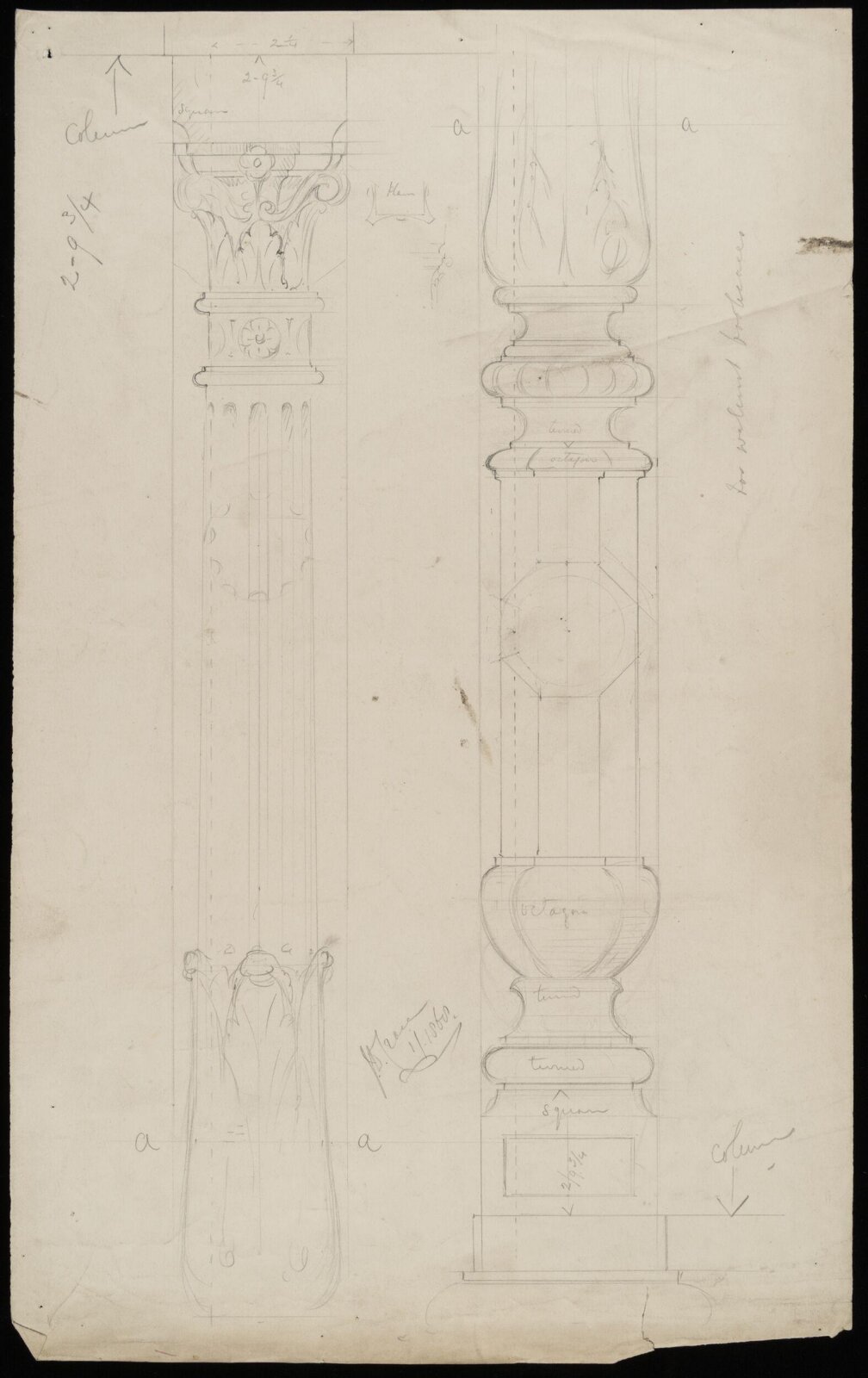 Design for bookcases, John Dibblee Crace, 1868