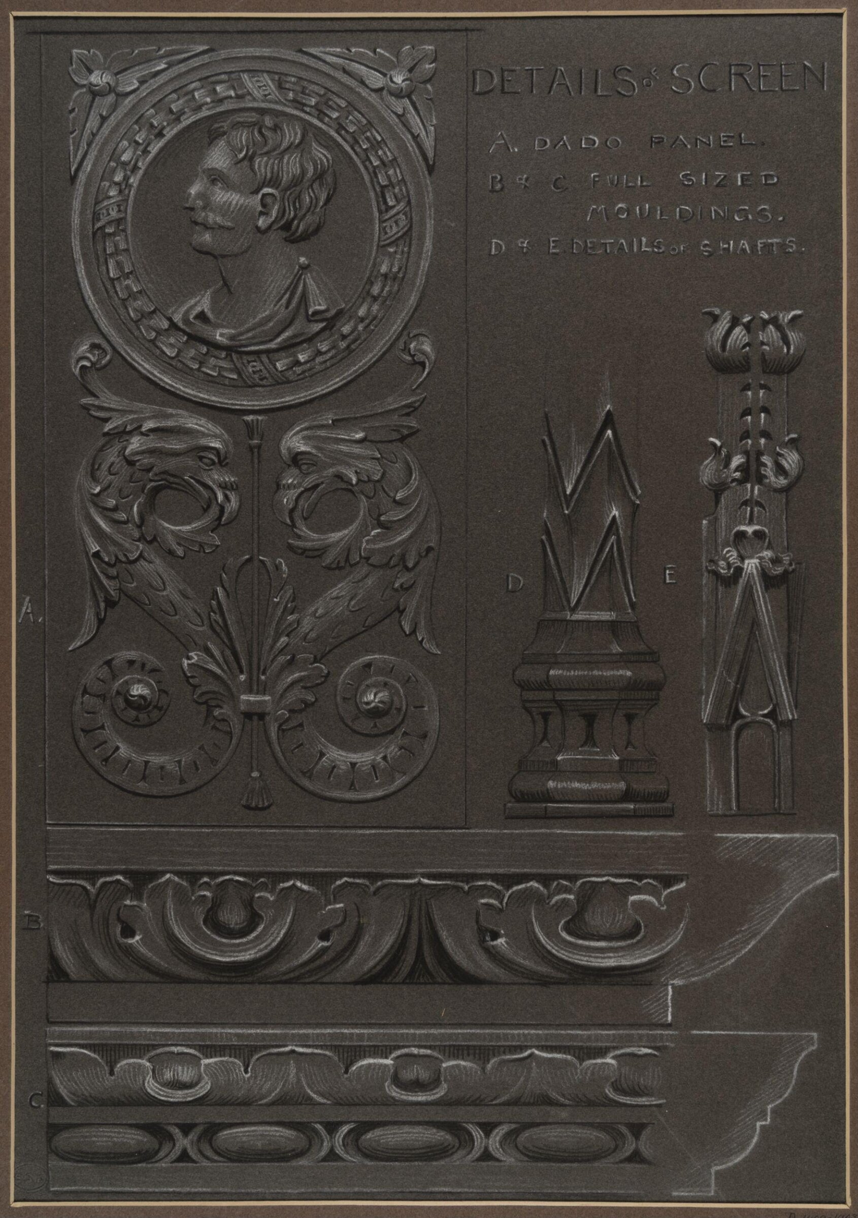 Screen between the choir and the north aisle of Carlisle Cathedral, Christina Corbett, ca. 1900
