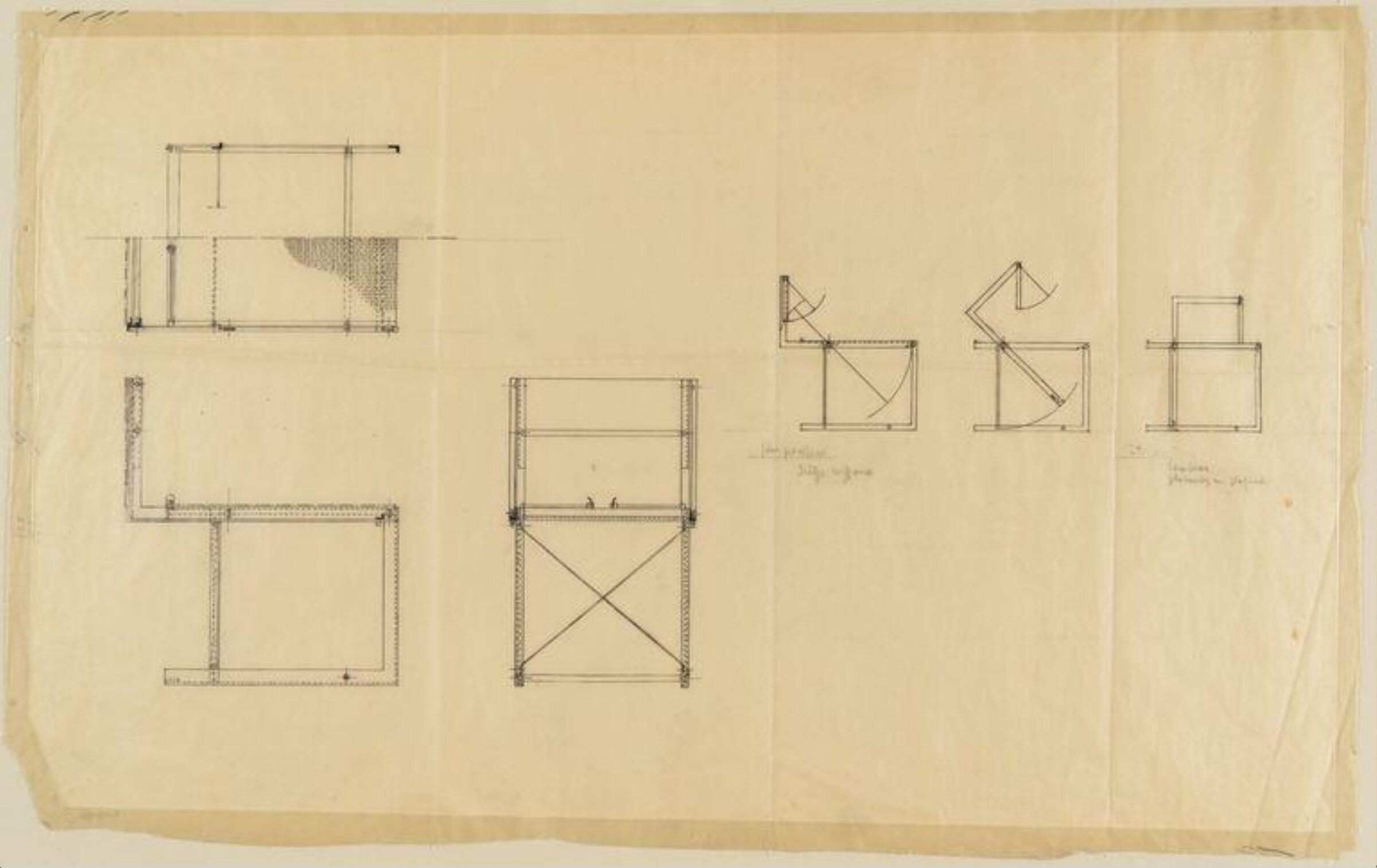 Design for a folding chair which also serves as a ladder, eileen Gray, c.1928
