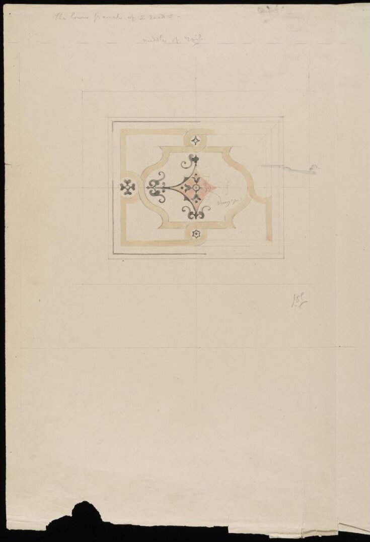 Design for a cabinet of walnut inlaid with ivory top image