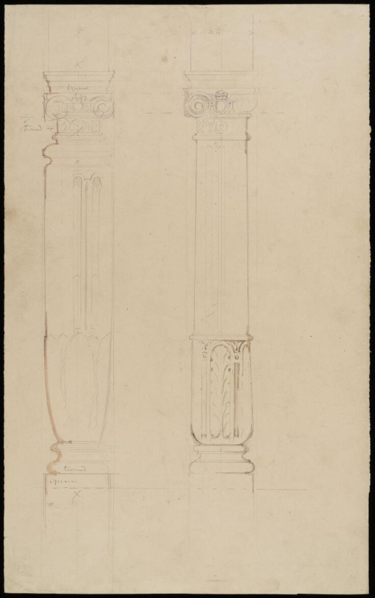 Design for a cabinet of walnut inlaid with ivory top image