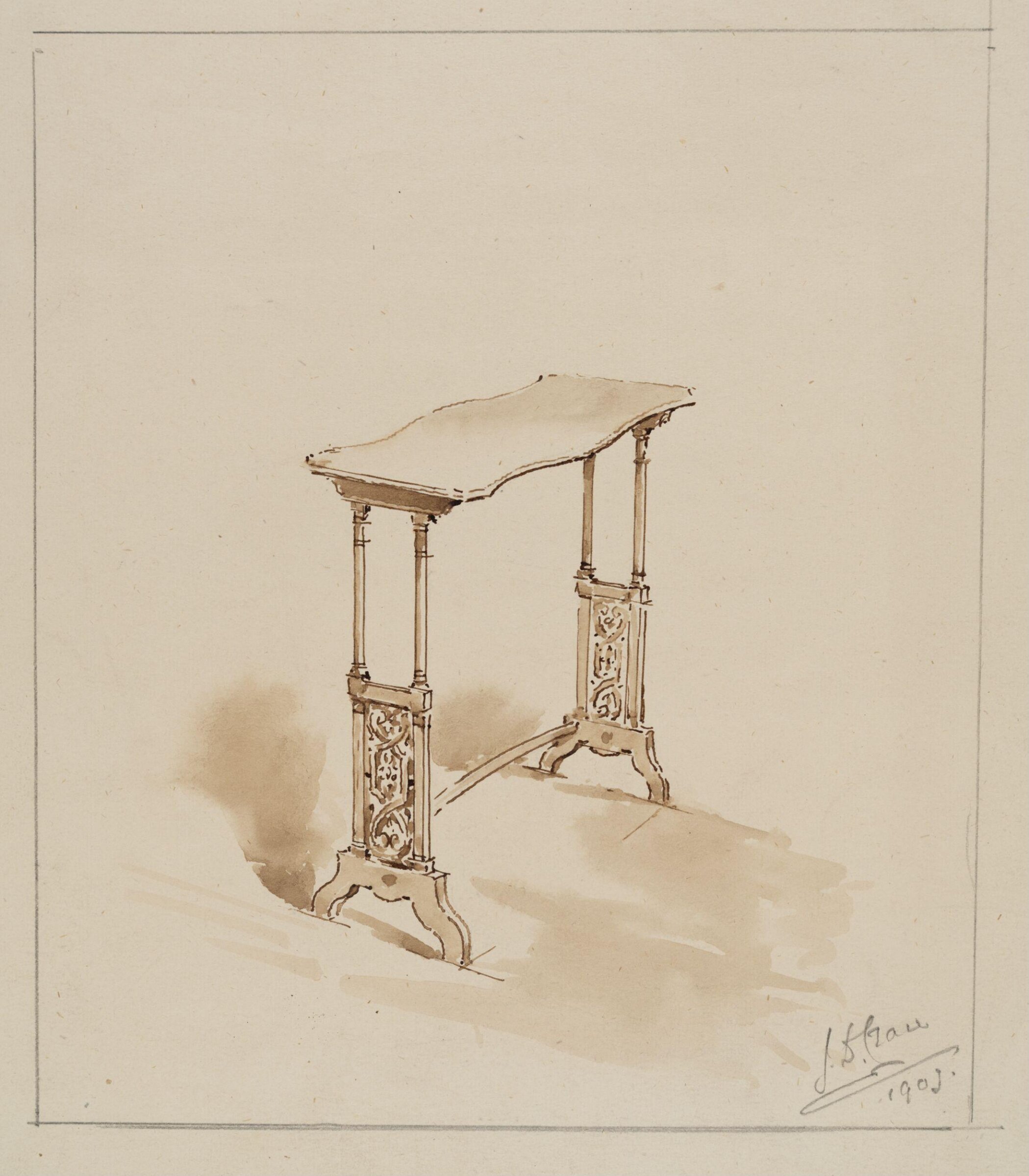 Design for an occasional table, John Dibblee Crace, 1903