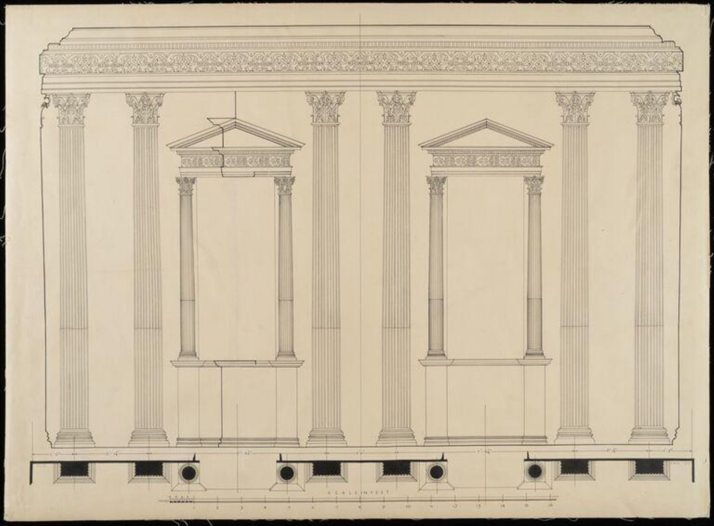Elevation of wall showing windows., Joseph Jago, 1929-1934