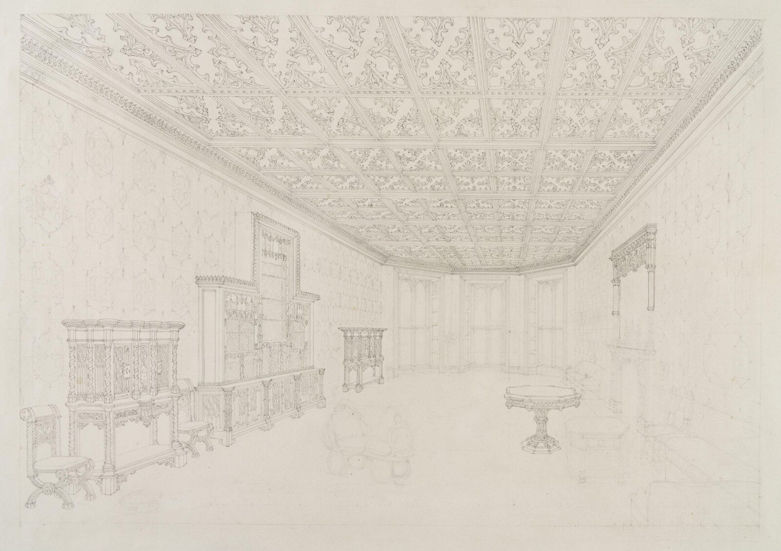 Drawing, Lewis Nockalls Cottingham, 1842-3