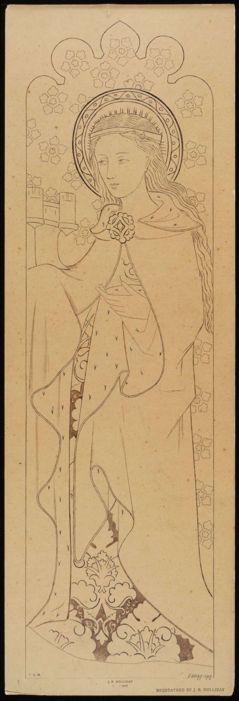 Drawing of a rood screen, James Richardson Holliday, first quarter 20th century