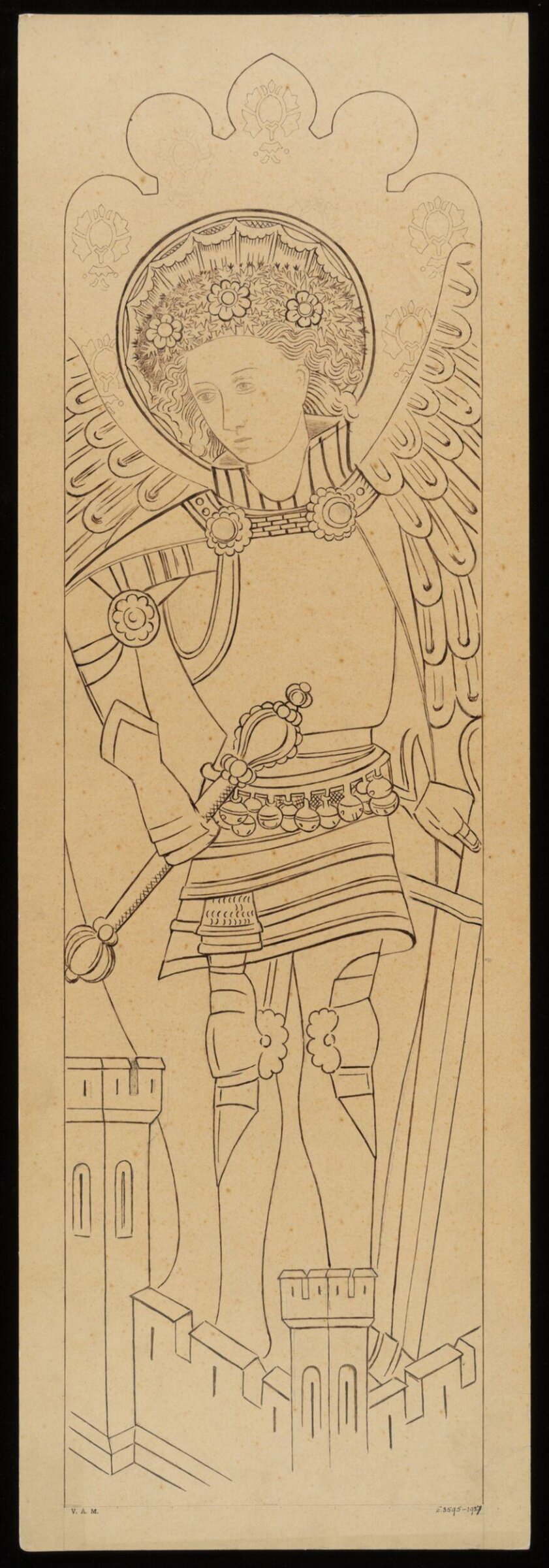 Drawing of a rood screen, James Richardson Holliday, first quarter 20th century