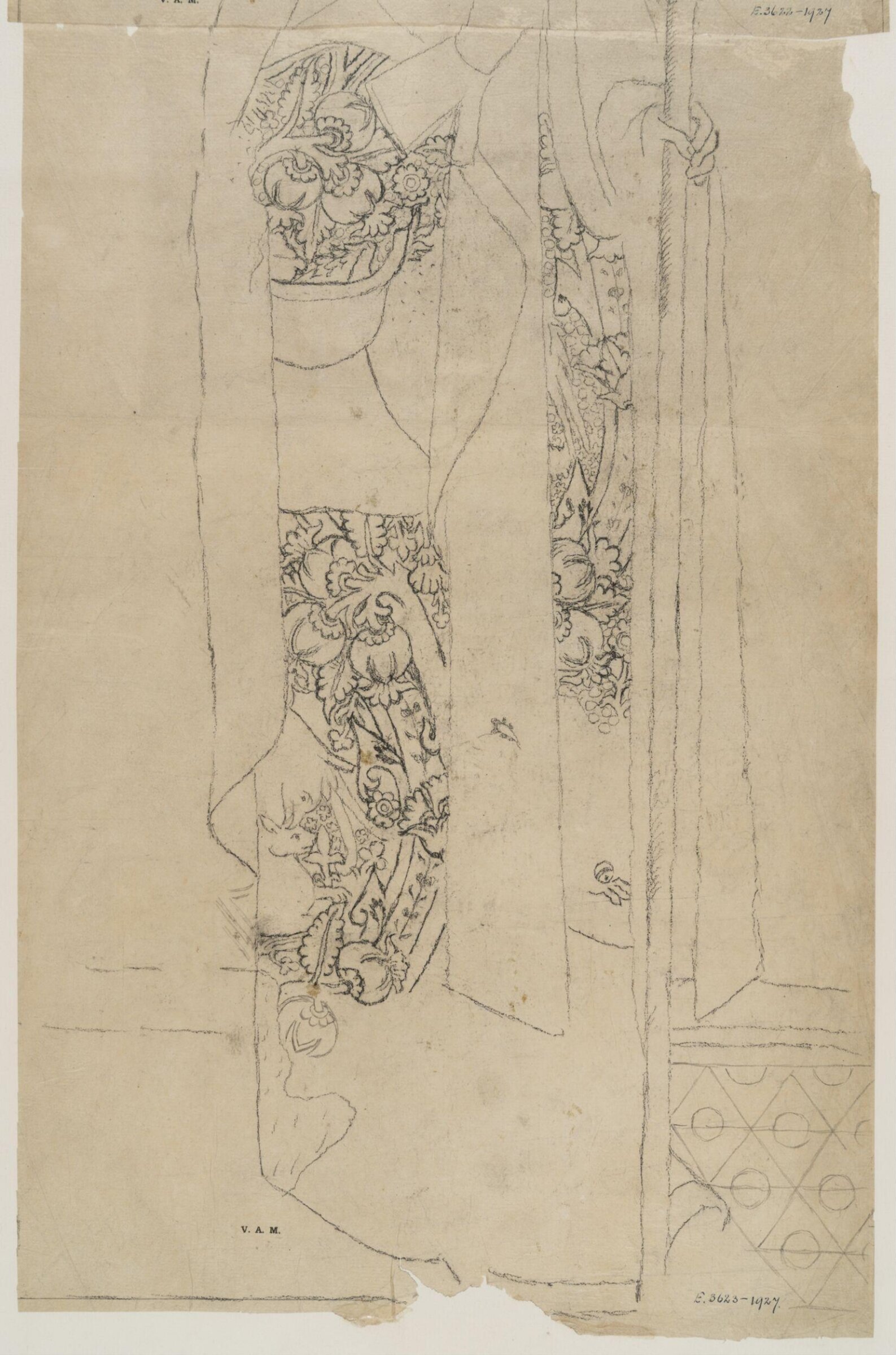 Drawing of a rood screen, James Richardson Holliday, first quarter 20th century