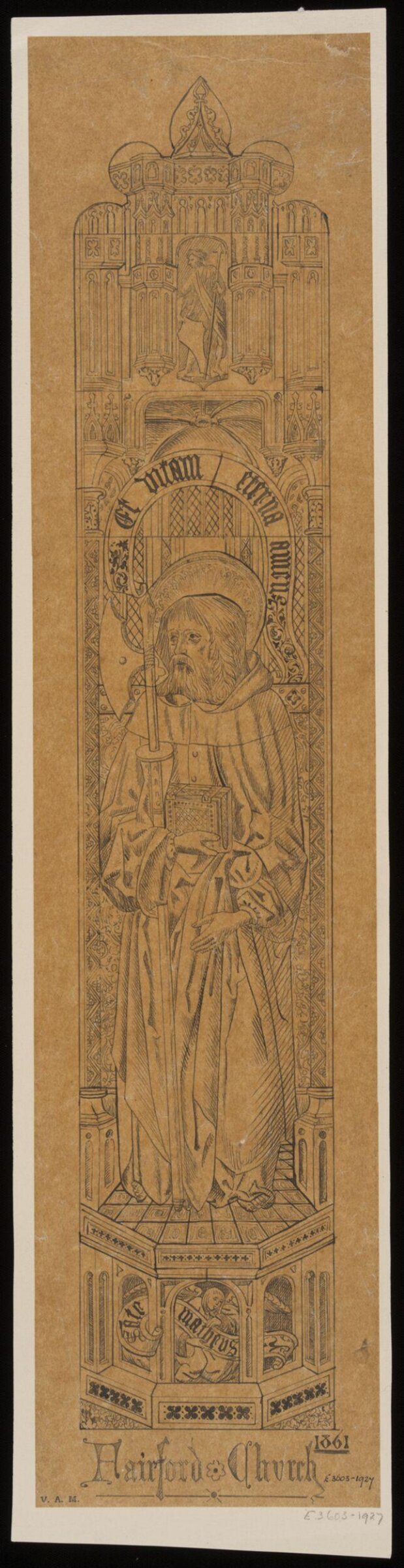 Drawing of a rood screen, James Richardson Holliday, first quarter 20th century