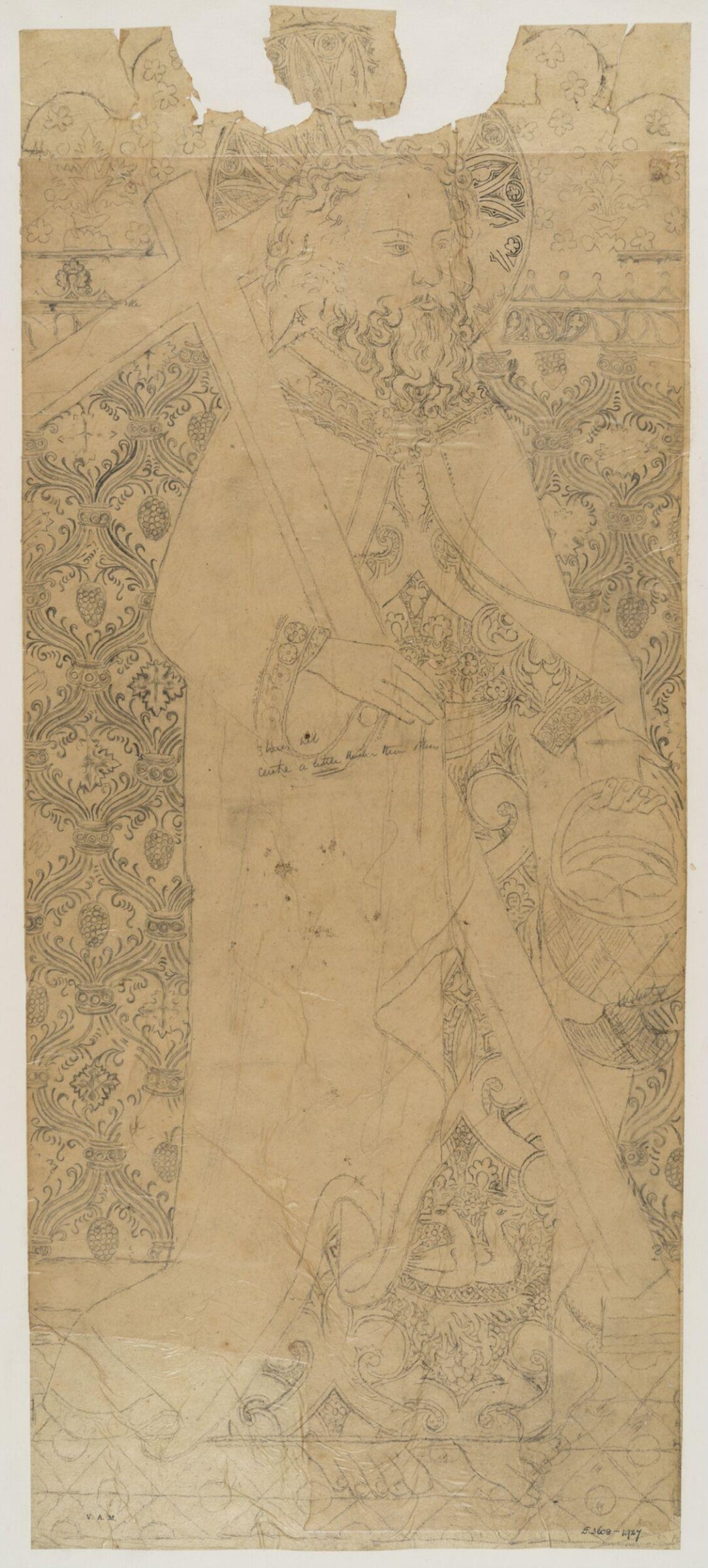 Drawing of a rood screen, James Richardson Holliday, first quarter 20th century