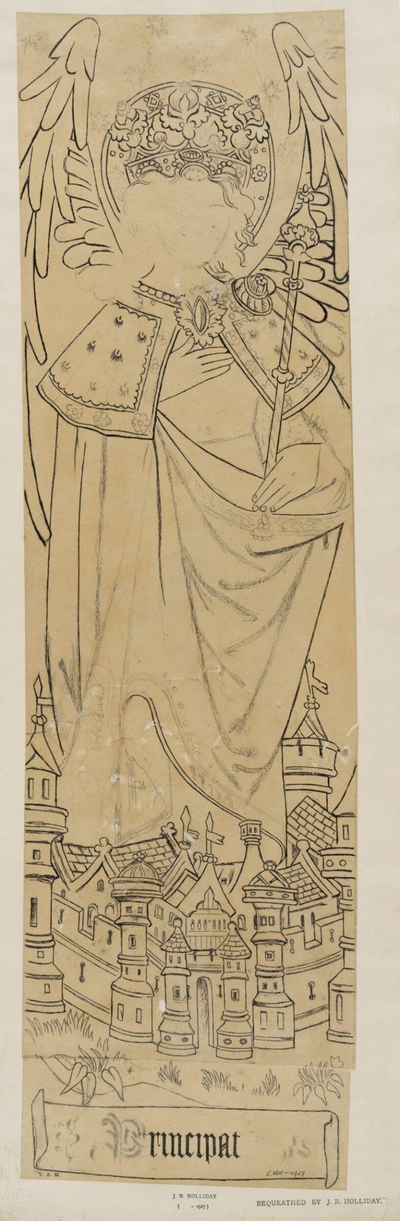 Drawing of a rood screen, James Richardson Holliday, first quarter 20th century