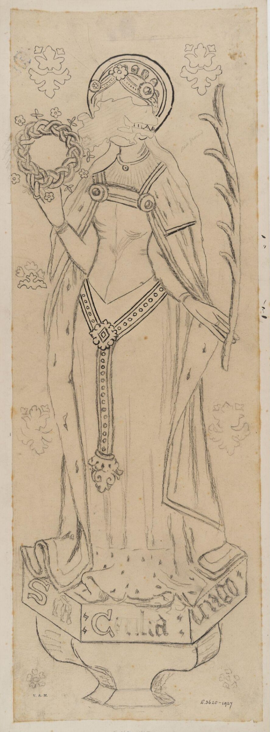 Drawing of a rood screen, James Richardson Holliday, first quarter 20th century