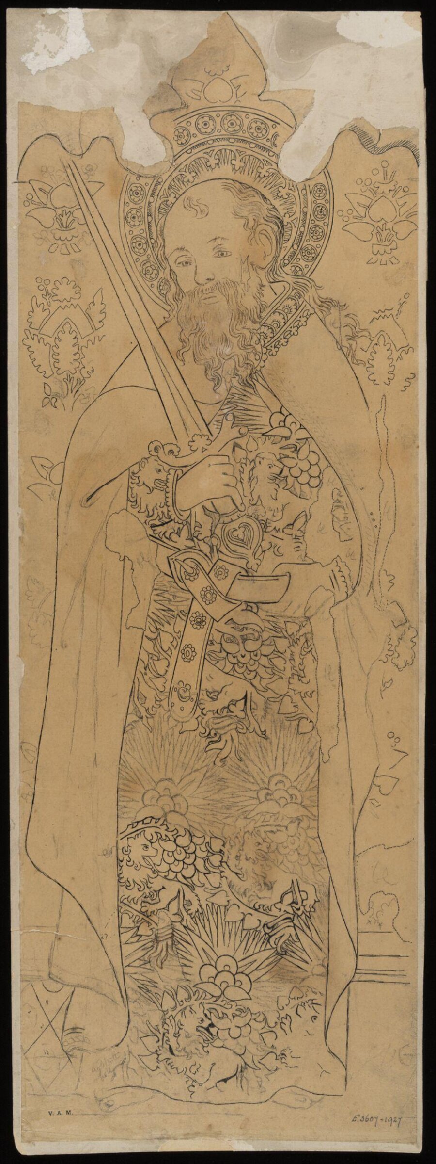 Drawing of a rood screen, James Richardson Holliday, first quarter 20th century