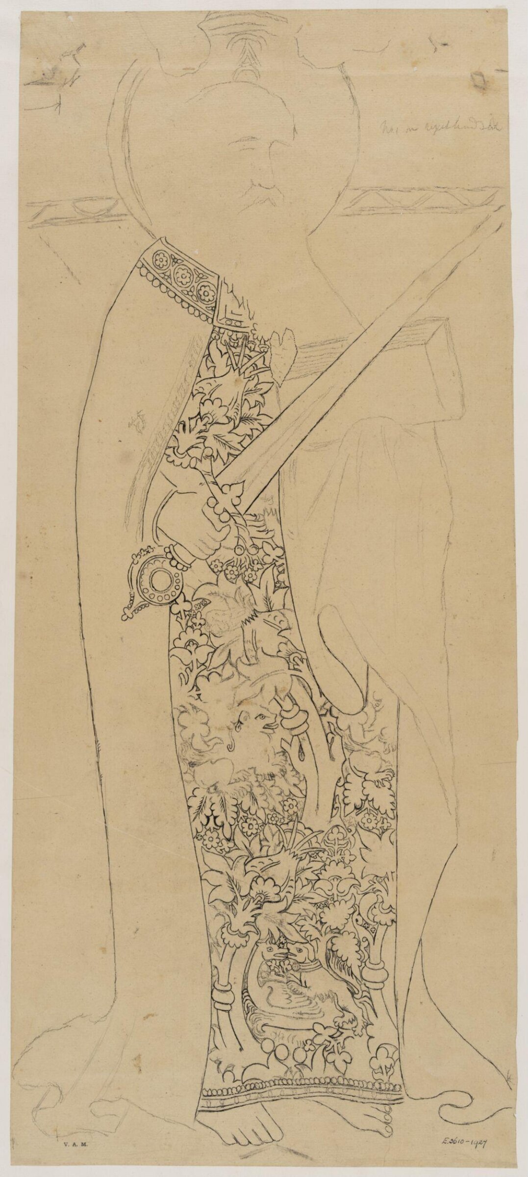 Drawing of a rood screen, James Richardson Holliday, first quarter 20th century