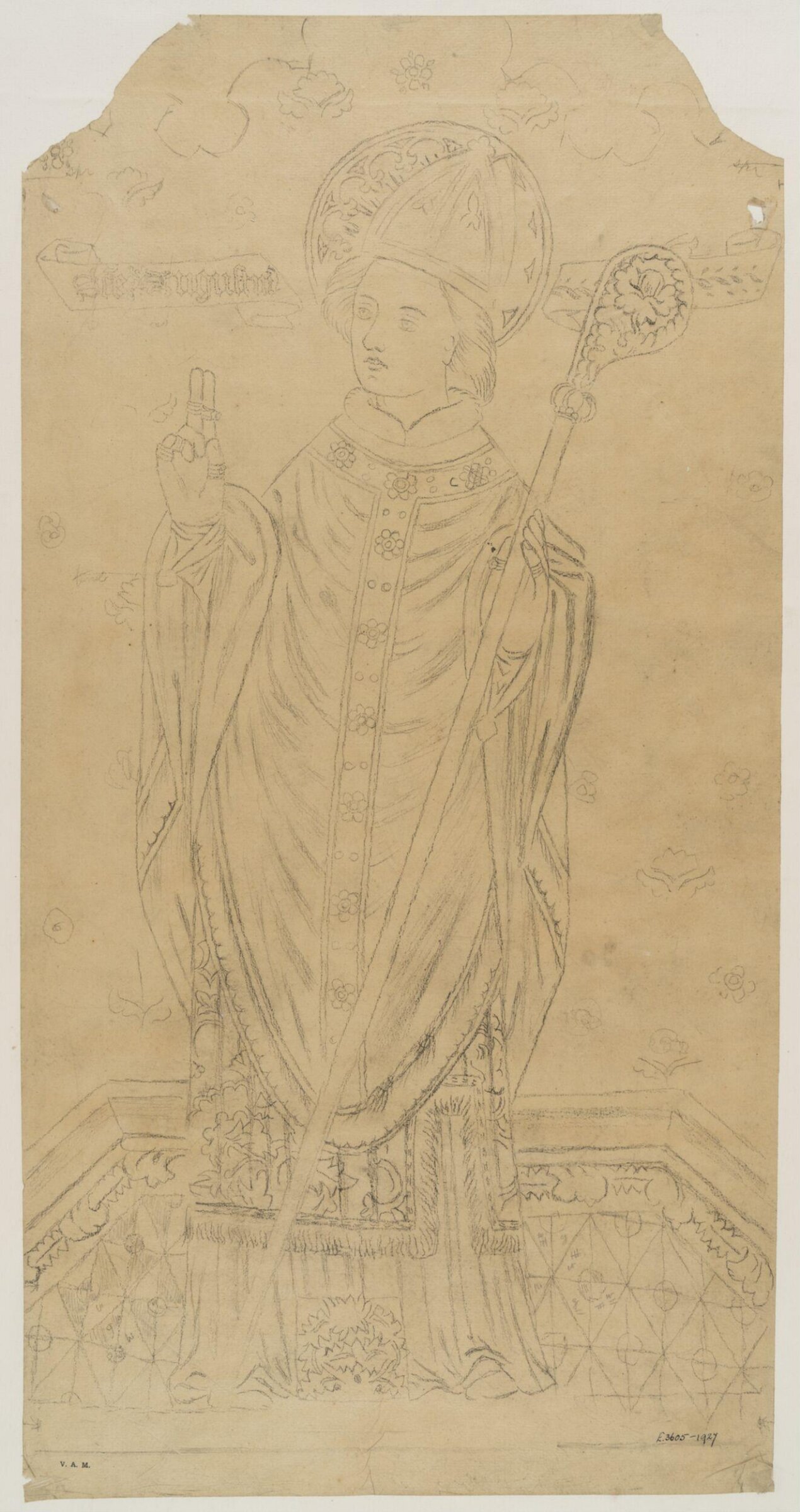Drawing of a rood screen, James Richardson Holliday, first quarter 20th century