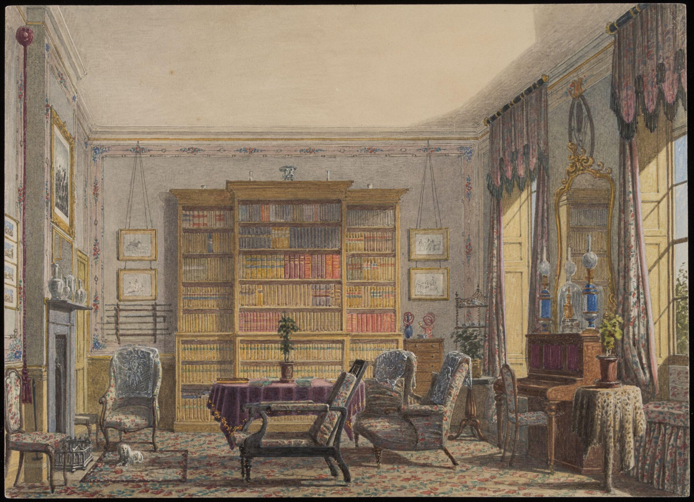 View of a room at Christ Church, Oxford, George Pyne, ca. 1855