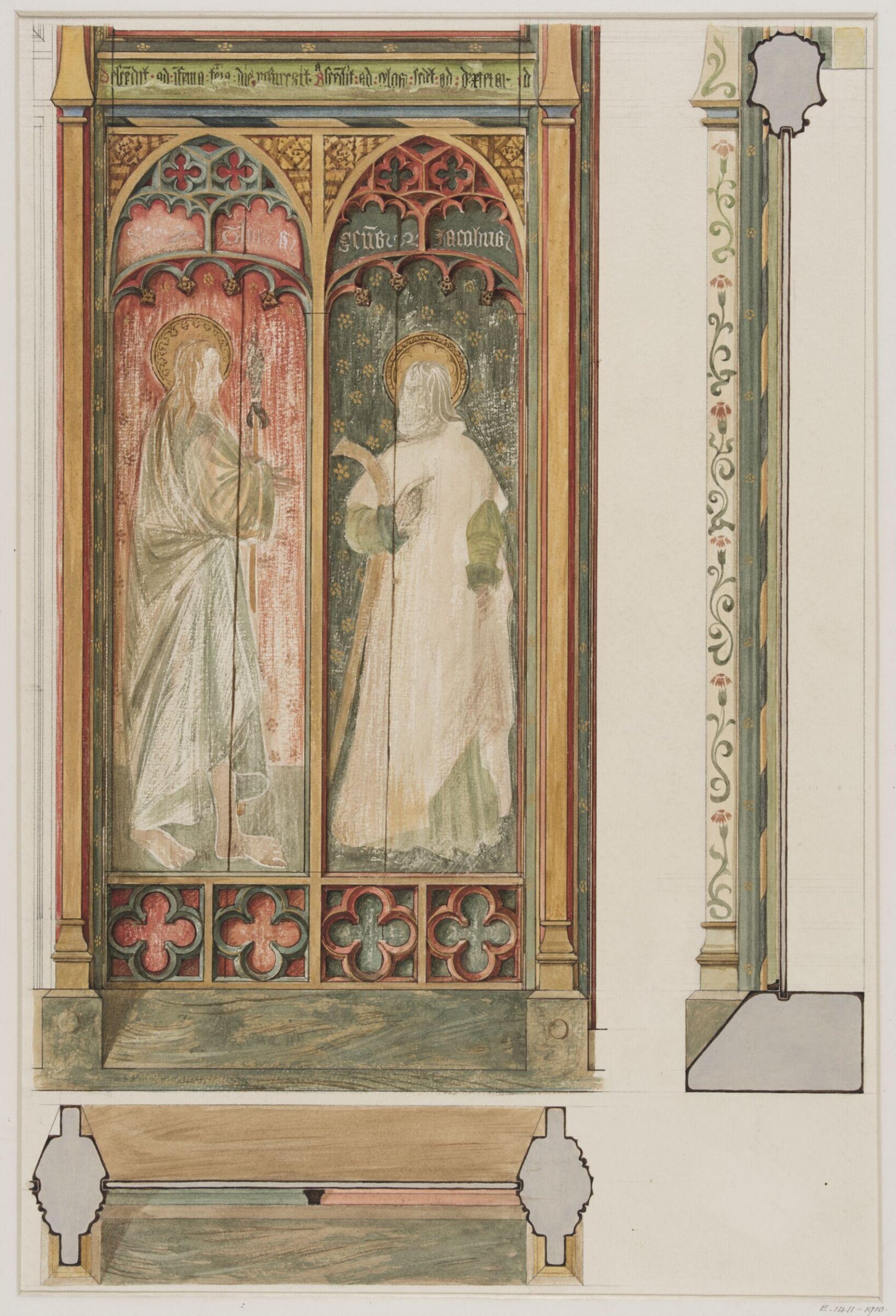 Watercolour, Ernest William Tristram, ca.1900