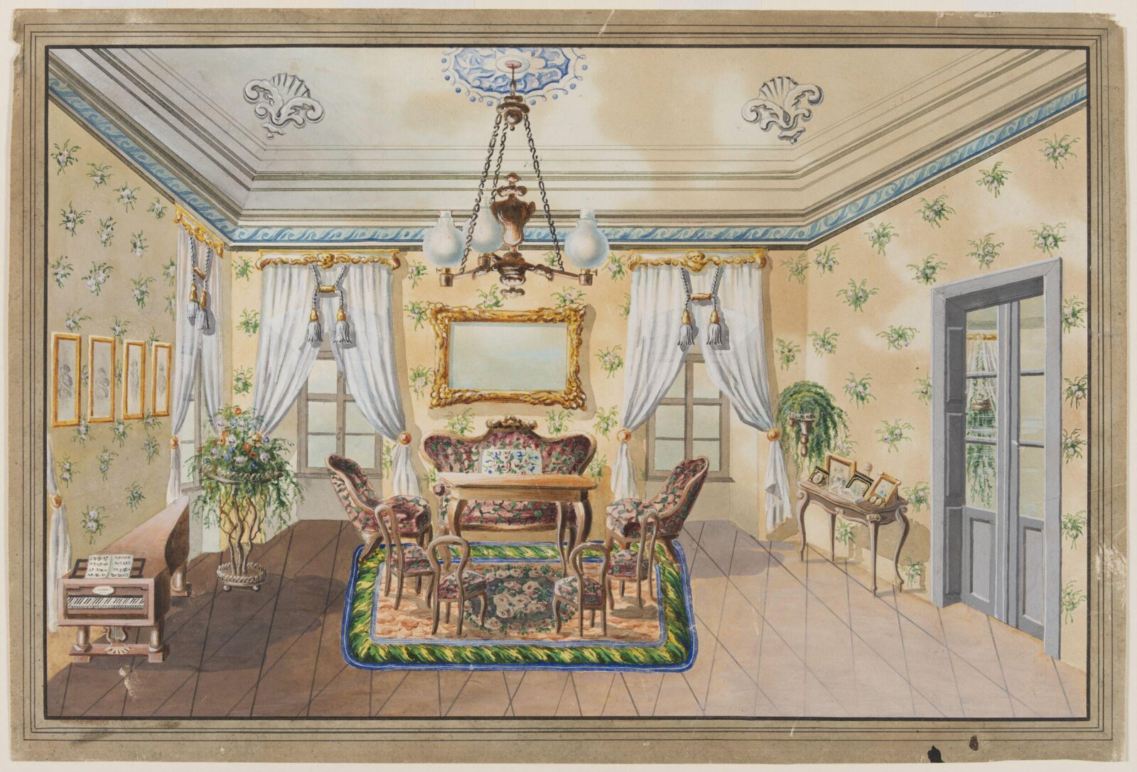 Watercolour, mid 19th century