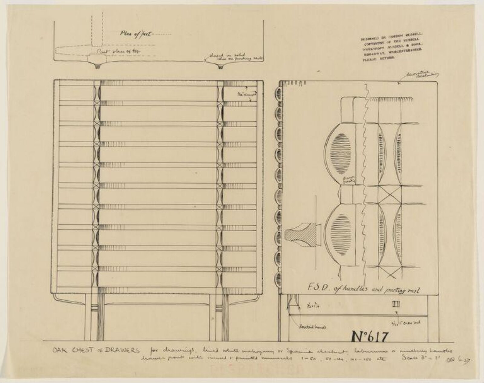 Drawing, Sydney Gordon Russell, 20th century