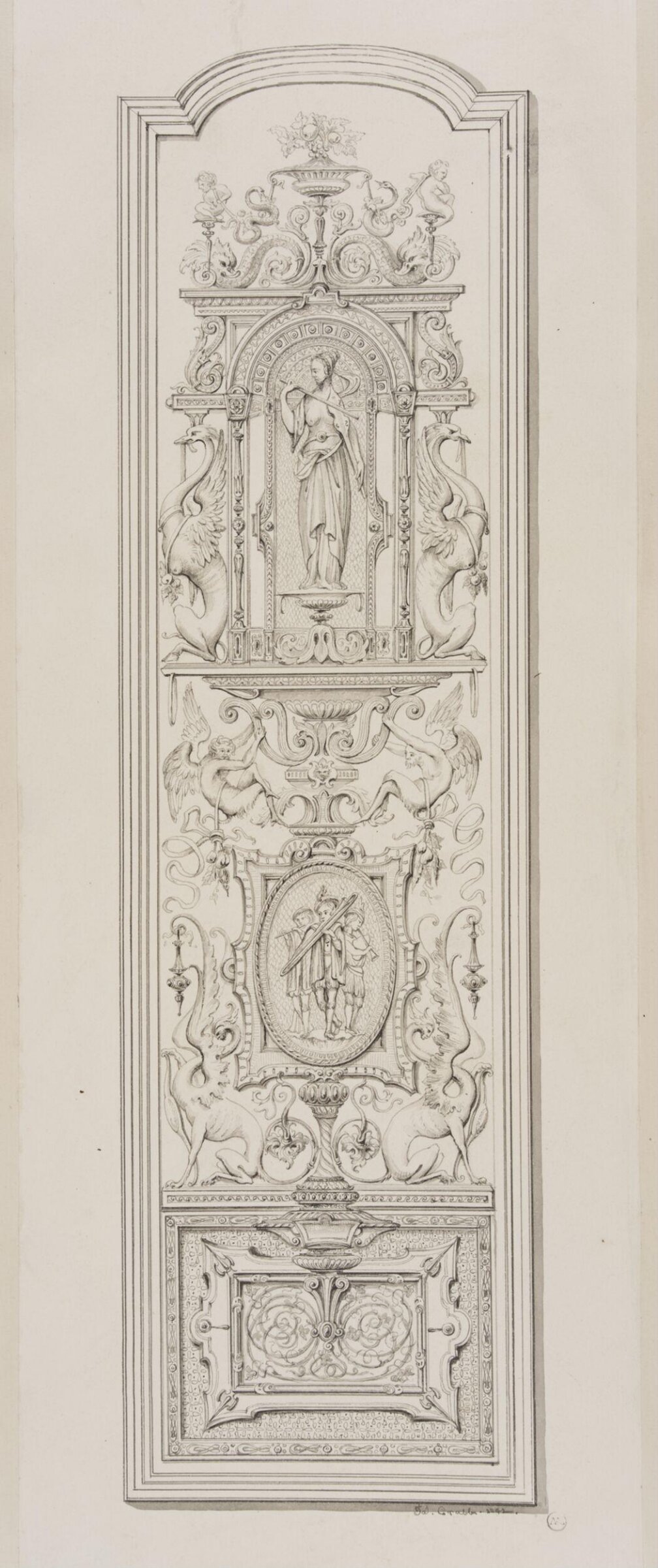 Designs for furniture and wall decoration, James Crabb, ca. mid 19th century