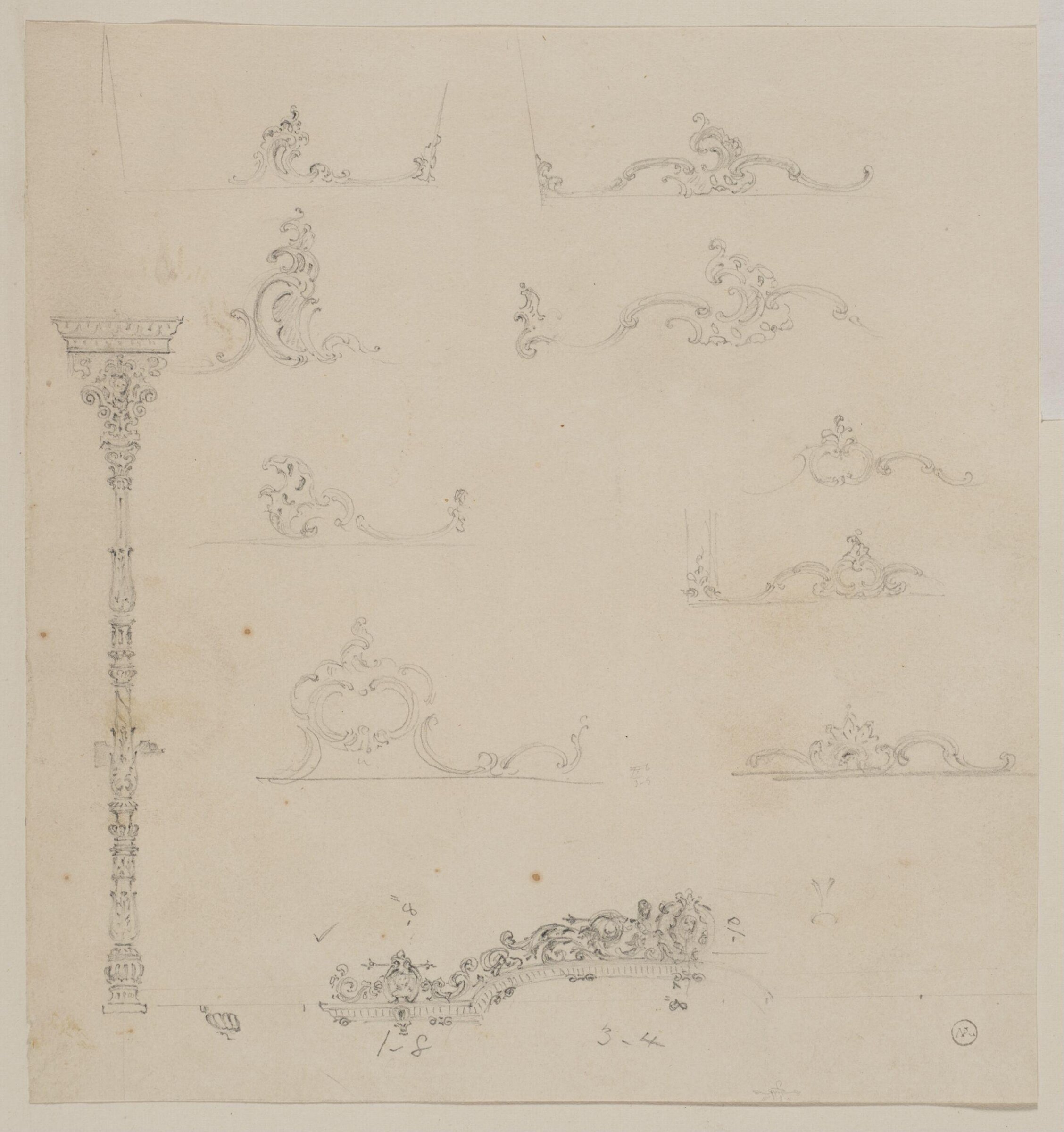 Designs for furniture and wall decoration, James Crabb, ca. mid 19th century