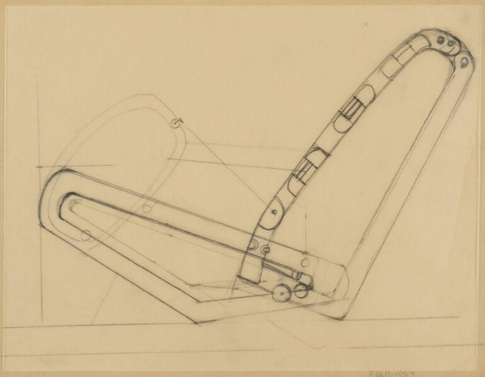 Design for an articulated chair, Eileen Gray, c.1965