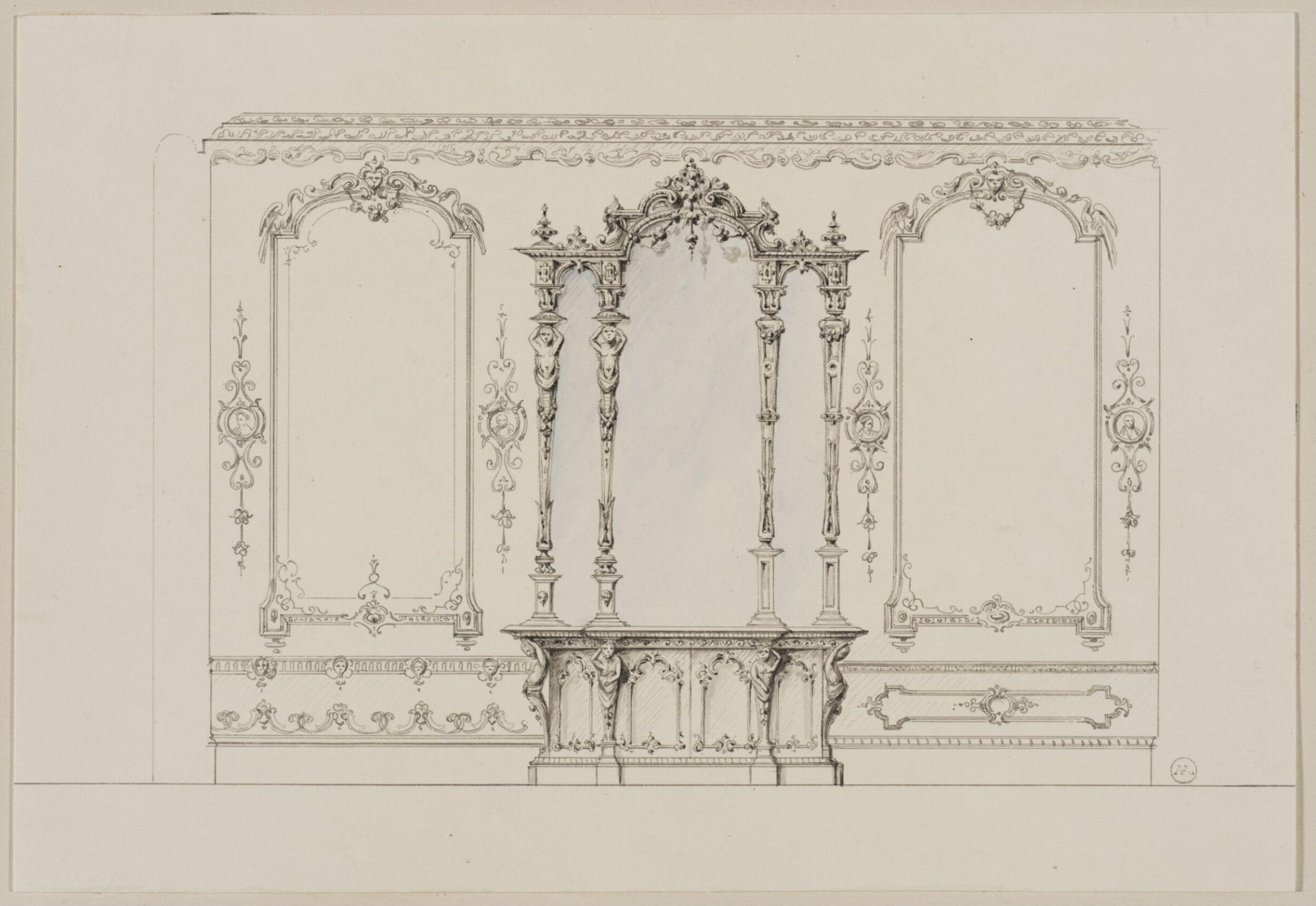 Designs for furniture and wall decoration, James Crabb, ca. mid 19th century