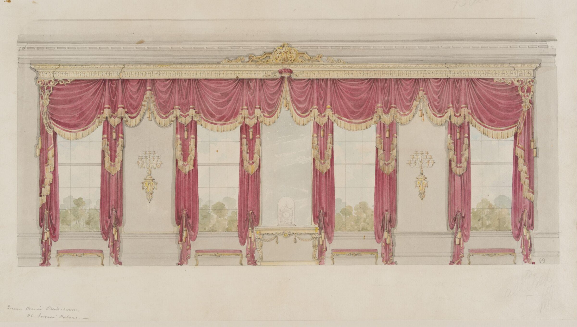 Designs for furniture and wall decoration, James Crabb, ca. mid 19th century