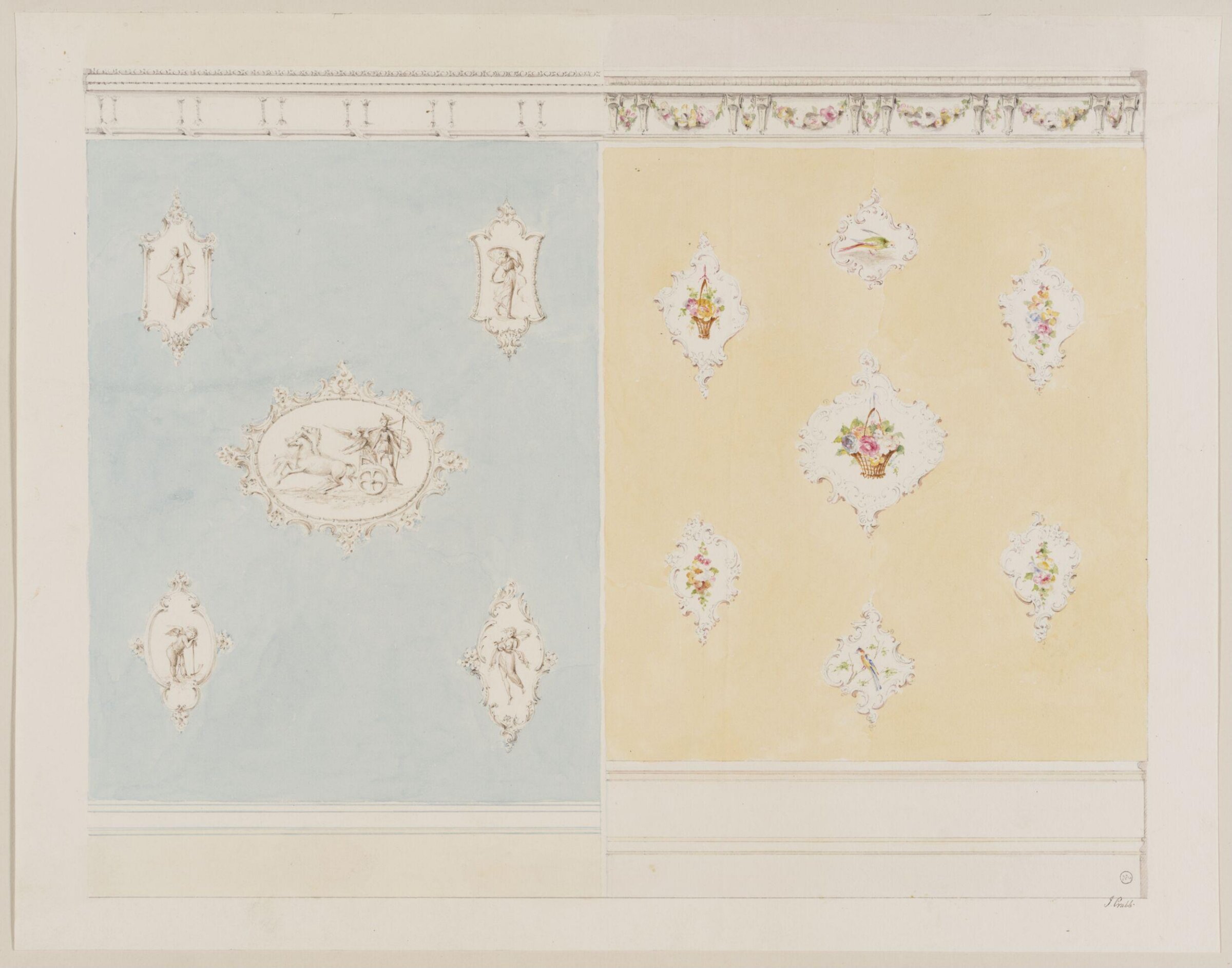 Designs for furniture and wall decoration, James Crabb, ca. mid 19th century