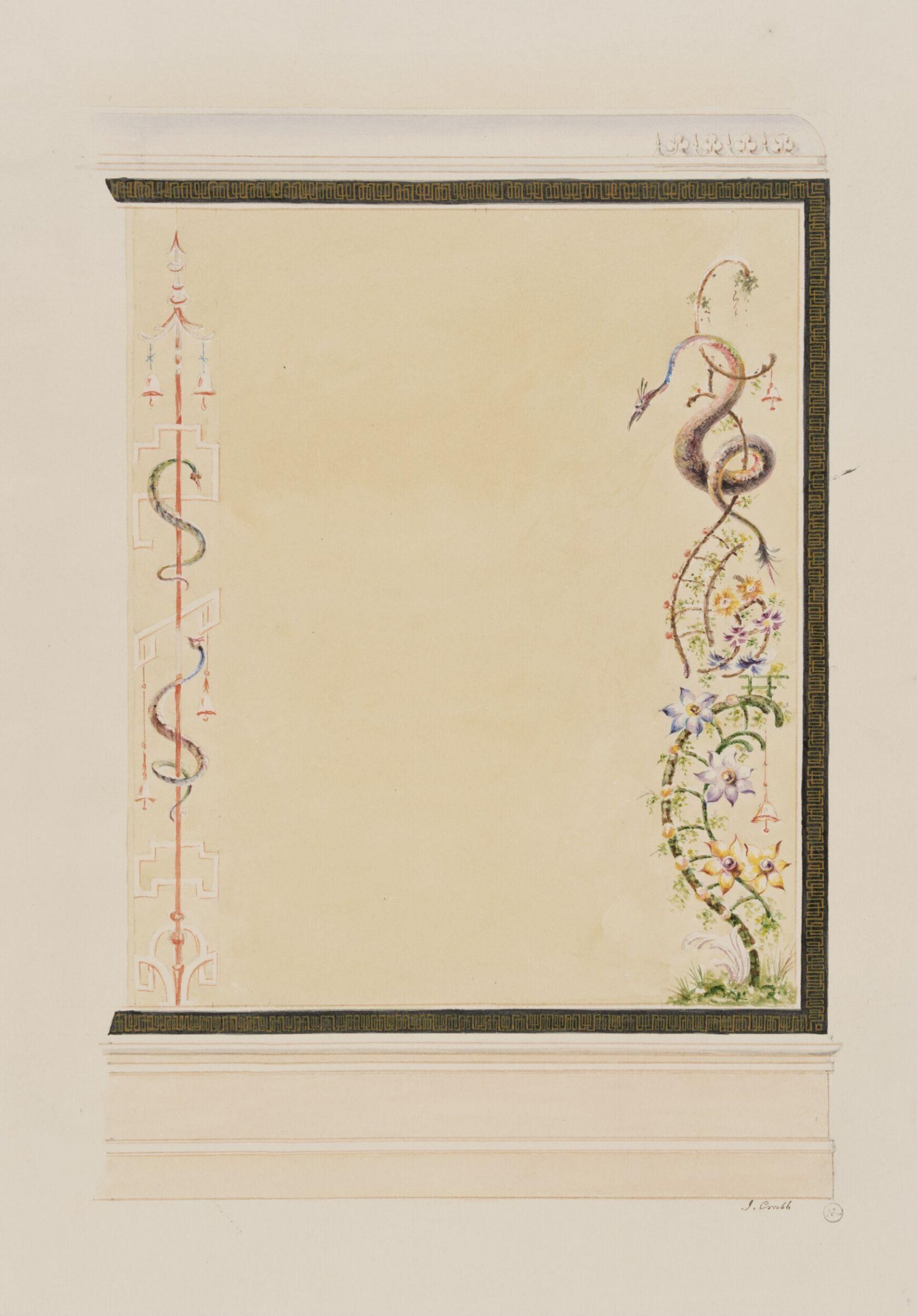 Designs for furniture and wall decoration, James Crabb, ca. mid 19th century