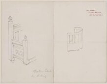 Sketches for a garden seat and a chair thumbnail 1