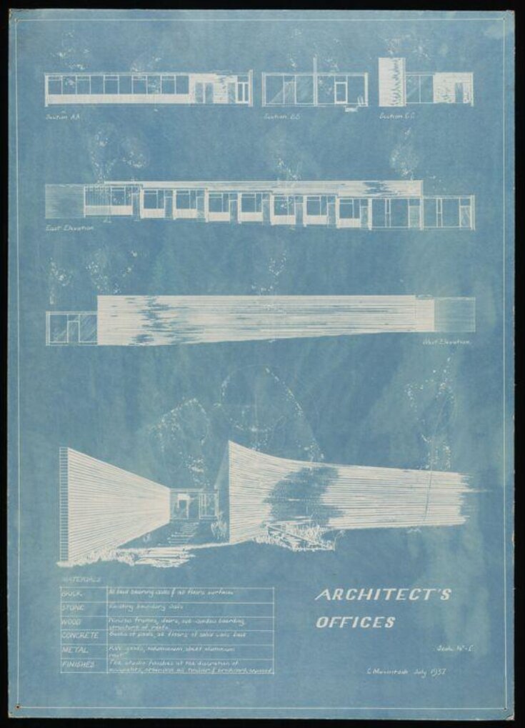 Architectural drawing (student work) Catherine (Kate) Macintosh V&A