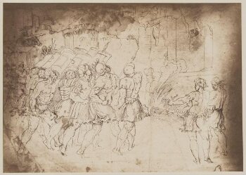 Study for the fall of Jericho for the fresco in the loggia of the Vatican