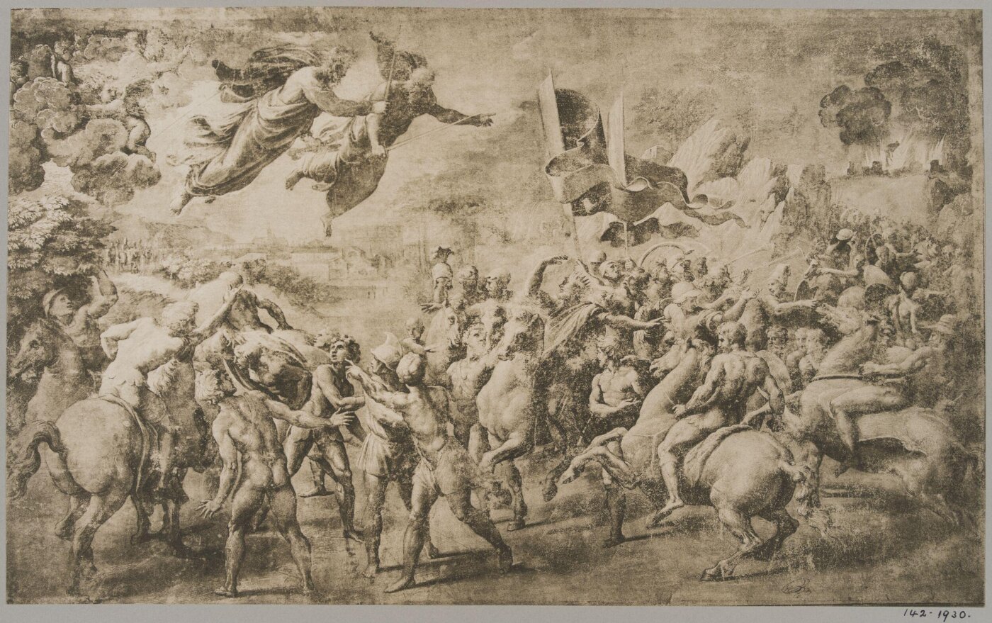 Franz Hanfstaengl, Sts. Peter and Paul appearing to Attila, King of the Huns
