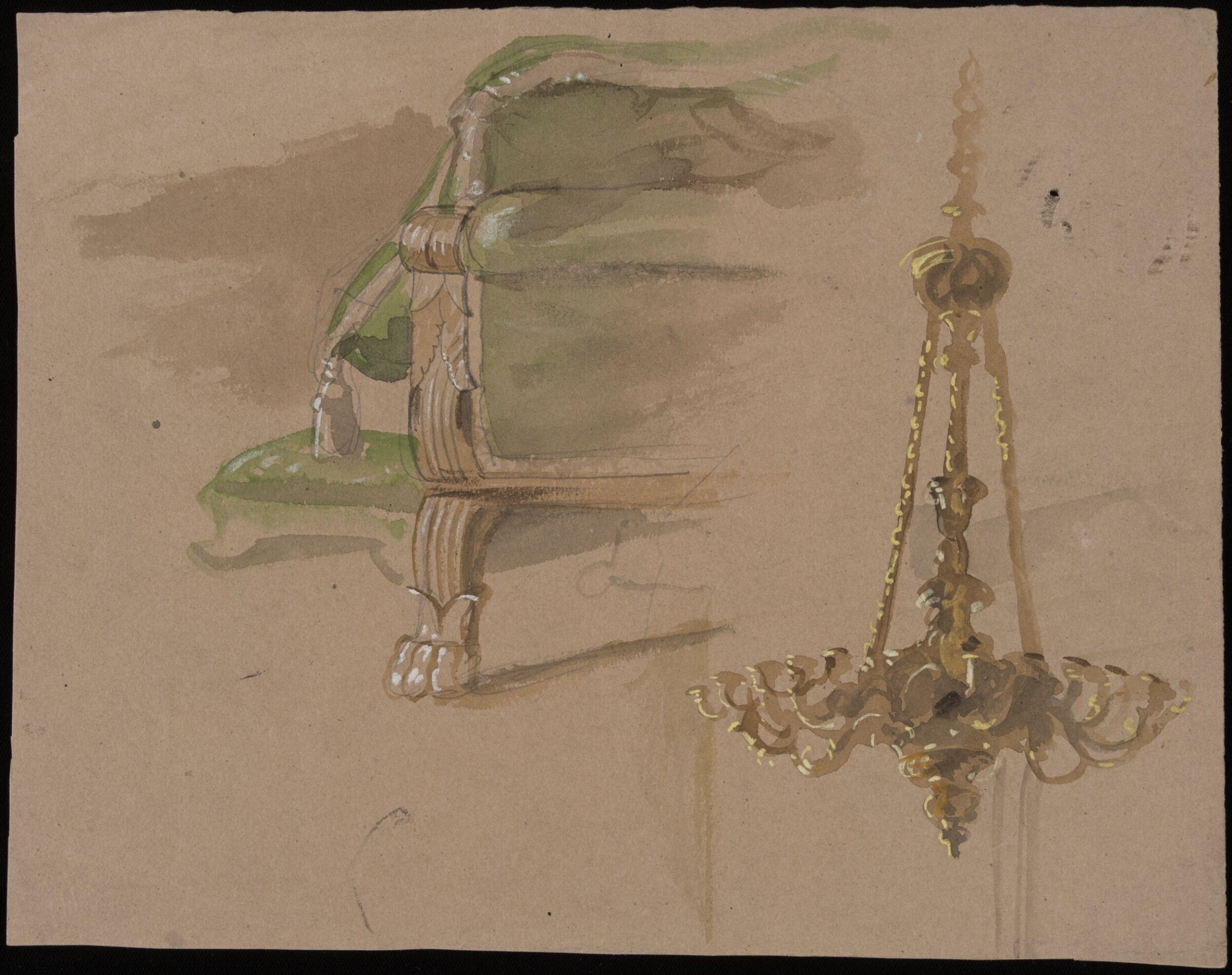 The Green Drawing Room, Windsor Castle, Frederic Shields, 1874