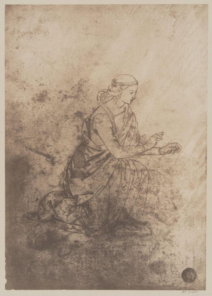 Study of a woman kneeling image