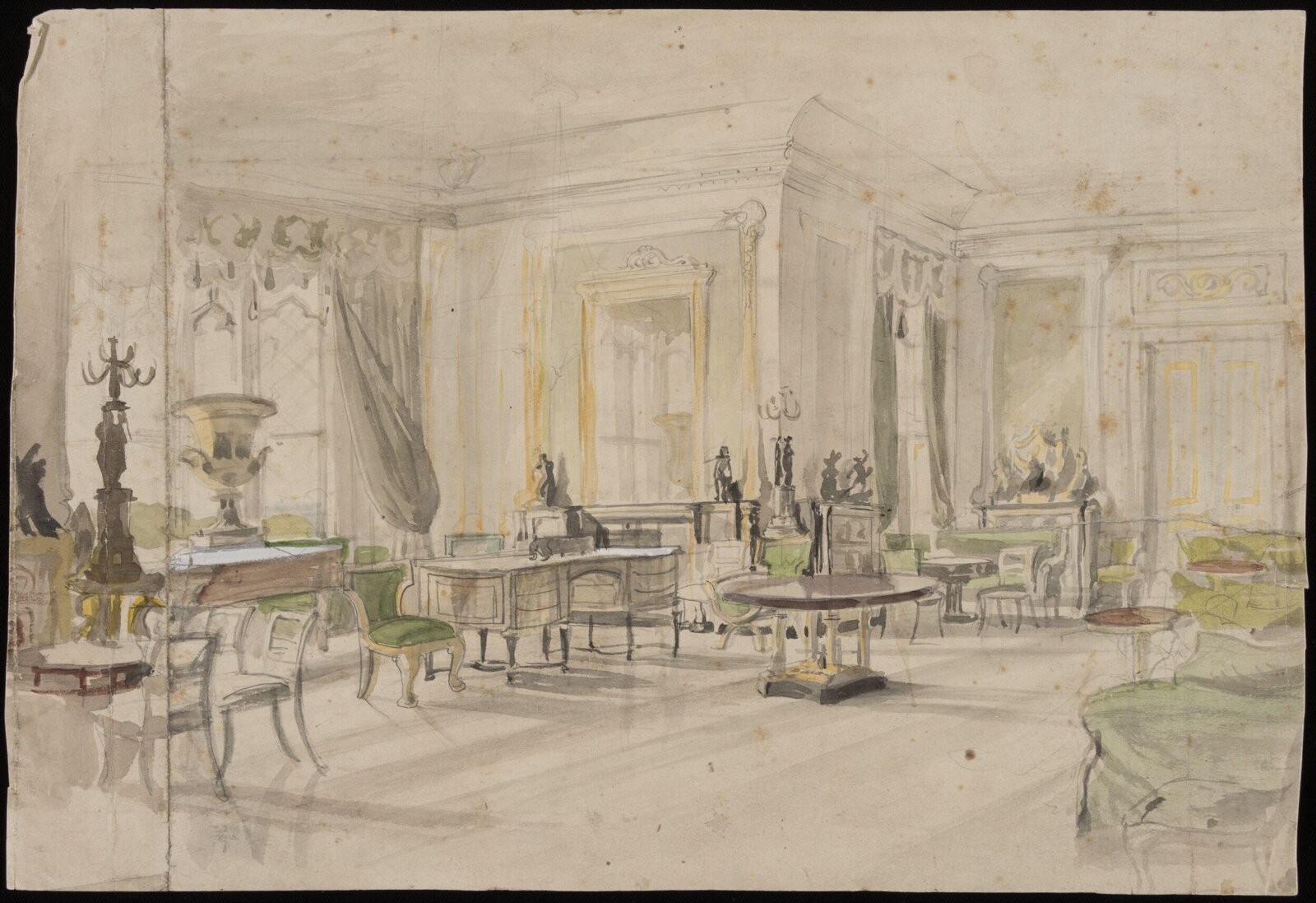 The Green Drawing Room, Windsor Castle, Frederic Shields, 1874