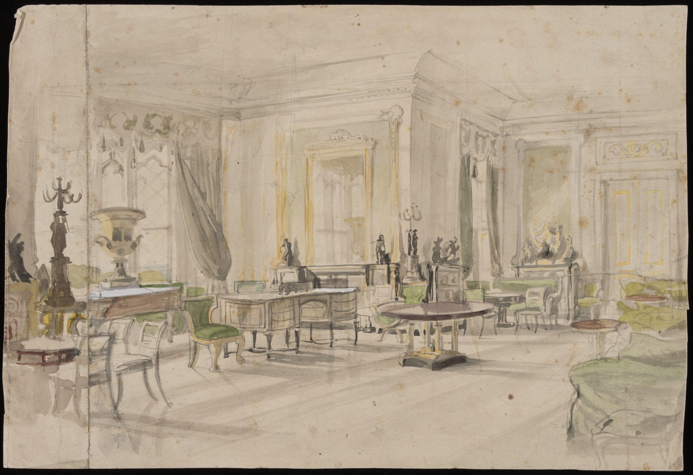 The Green Drawing Room, Windsor Castle, Frederic Shields, 1874