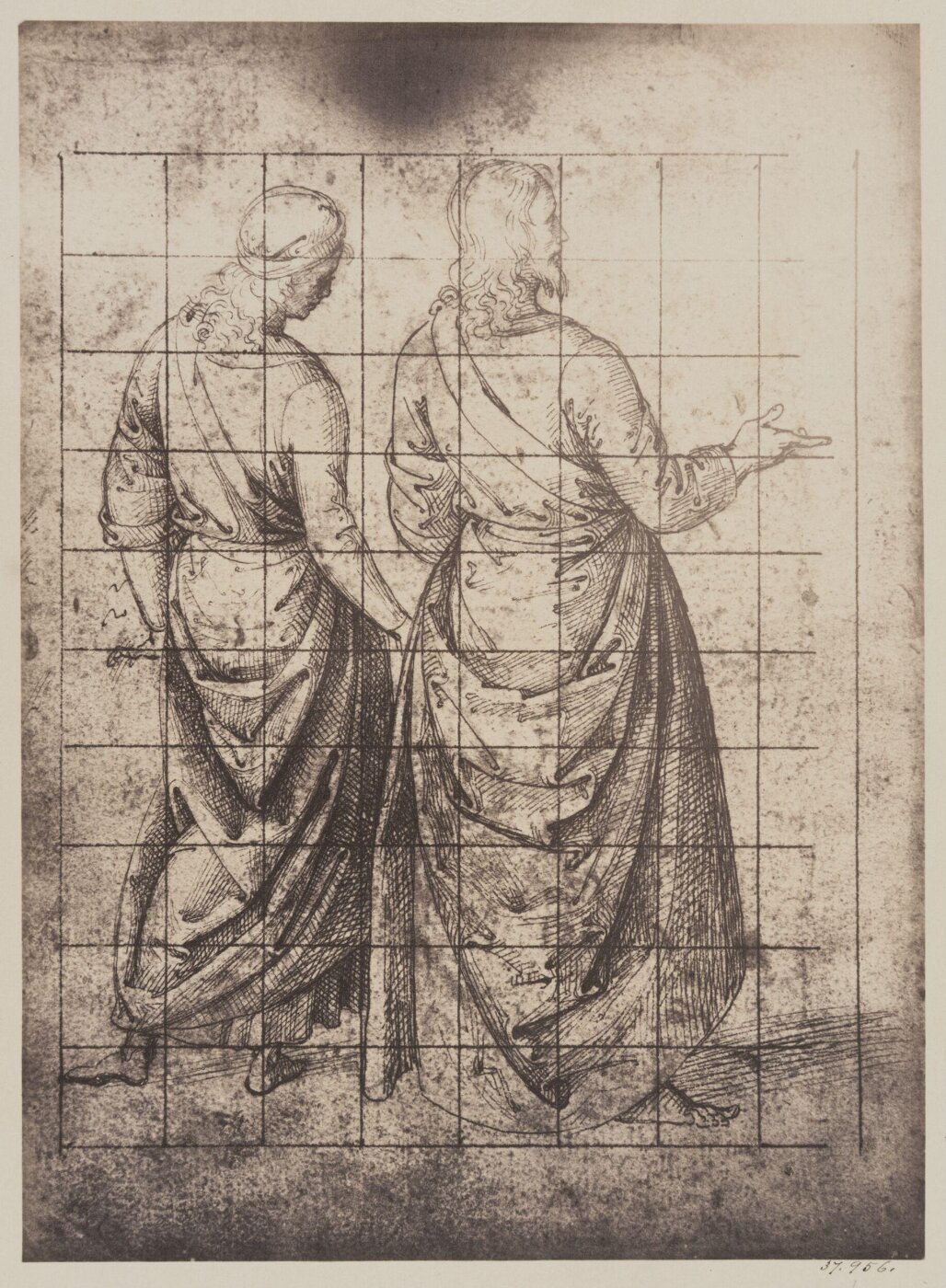 Fratelli Alinari, Study of two draped men from the back