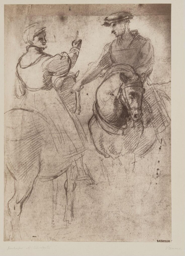 Chalk study:  Two equestrian figures top image