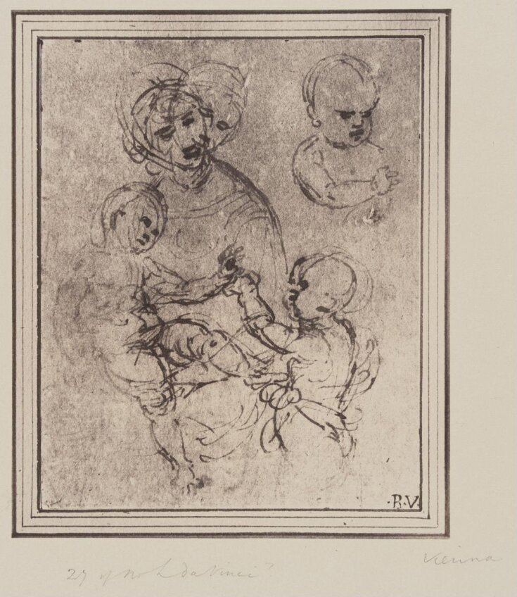 Studies for the Virgin and child with infant Saint John image