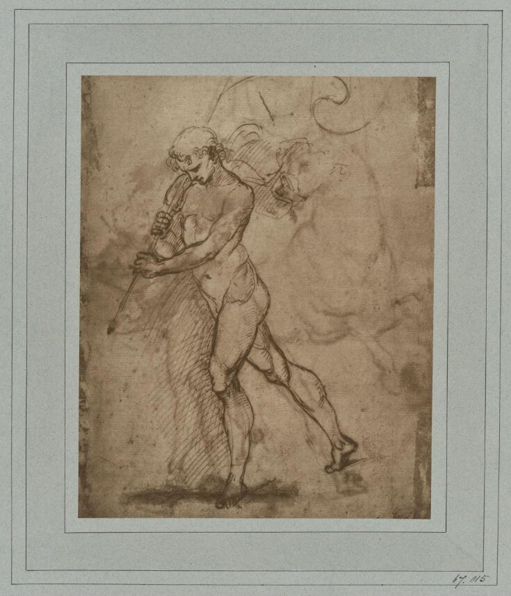 Study of a male figure carrying a flag top image