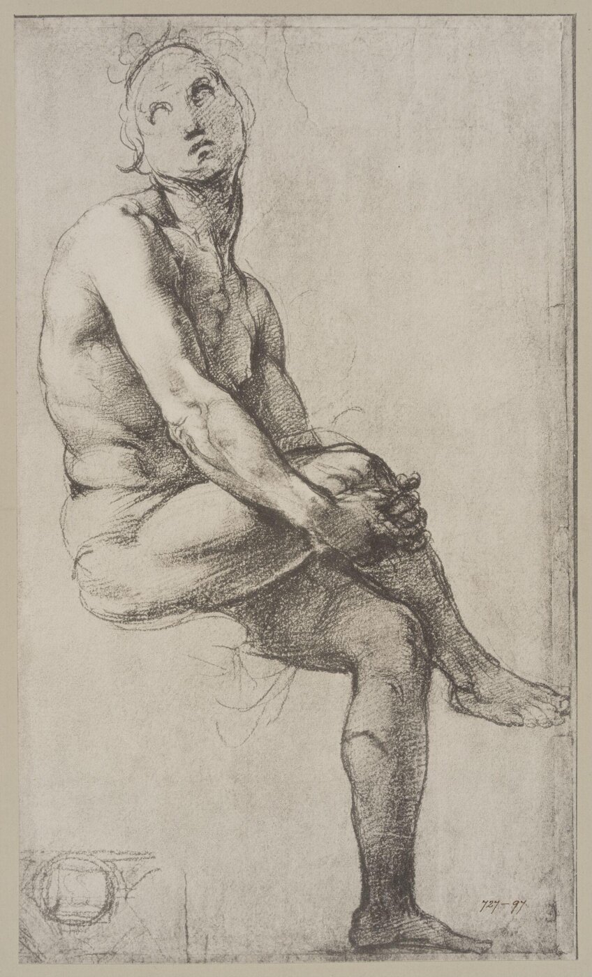Fratelli Alinari, Study for the figure of Adam in the fresco 'La Disputa' in the Vatican, Rome