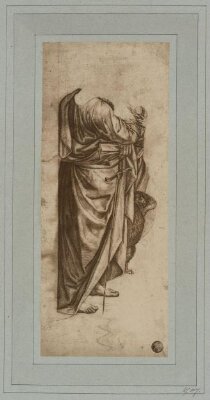 Study for the drapery of St. Paul for the painting of St. Cecilia in the Academy of Bologna