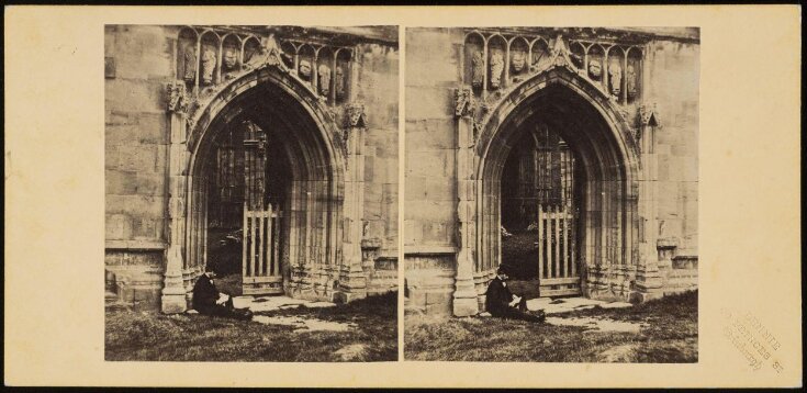 Stereoscopic photograph of Melrose Abbey image