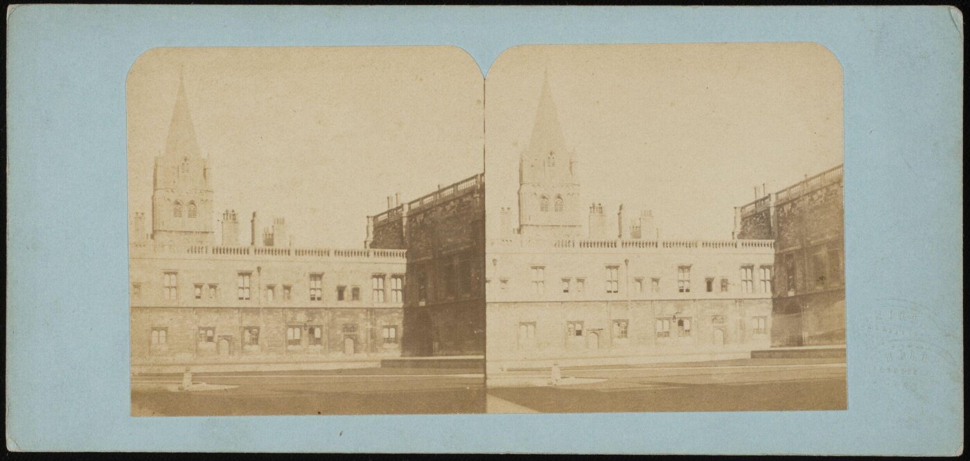 Unknown, Stereoscopic view of Christ Church quad