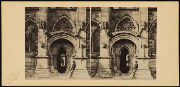 Stereoscopic photograph of Roslin (Rosslyn) Chapel