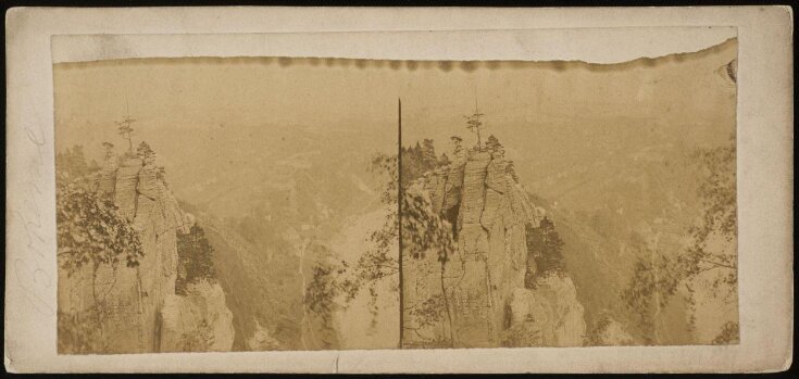 Stereoscopic photograph depicting a landscape in Bohemia top image